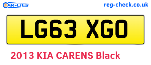 LG63XGO are the vehicle registration plates.