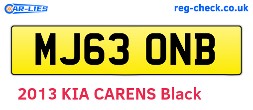 MJ63ONB are the vehicle registration plates.