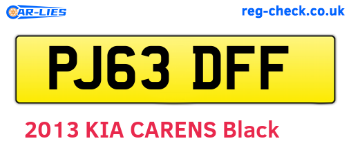 PJ63DFF are the vehicle registration plates.