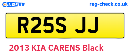 R25SJJ are the vehicle registration plates.