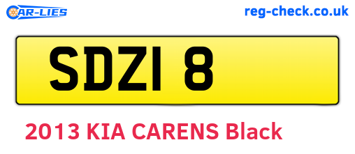 SDZ18 are the vehicle registration plates.