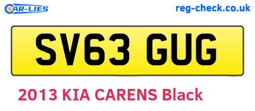 SV63GUG are the vehicle registration plates.