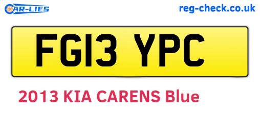 FG13YPC are the vehicle registration plates.