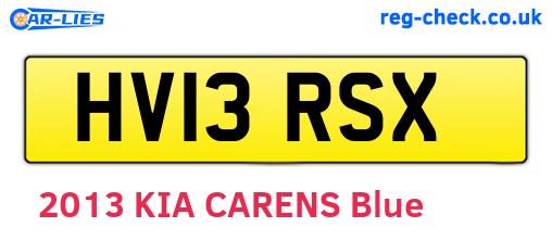 HV13RSX are the vehicle registration plates.