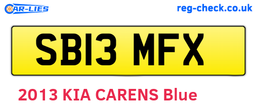 SB13MFX are the vehicle registration plates.