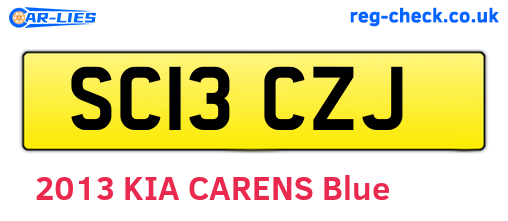 SC13CZJ are the vehicle registration plates.