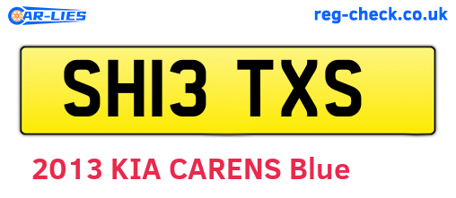 SH13TXS are the vehicle registration plates.