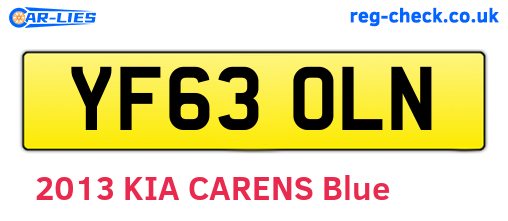 YF63OLN are the vehicle registration plates.