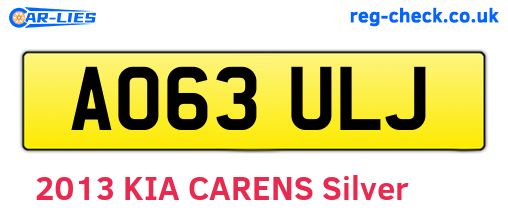 AO63ULJ are the vehicle registration plates.