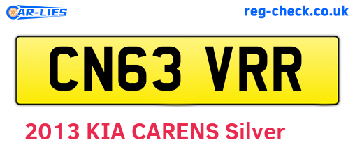 CN63VRR are the vehicle registration plates.