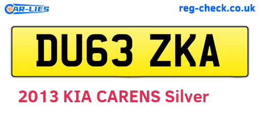 DU63ZKA are the vehicle registration plates.
