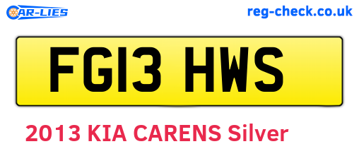 FG13HWS are the vehicle registration plates.
