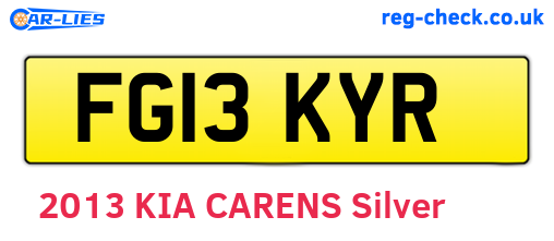 FG13KYR are the vehicle registration plates.