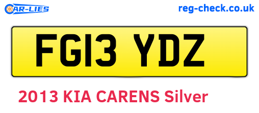 FG13YDZ are the vehicle registration plates.