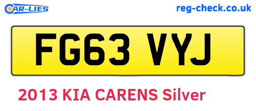FG63VYJ are the vehicle registration plates.