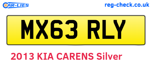 MX63RLY are the vehicle registration plates.