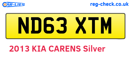 ND63XTM are the vehicle registration plates.