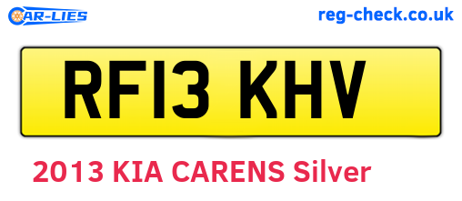 RF13KHV are the vehicle registration plates.