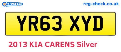 YR63XYD are the vehicle registration plates.