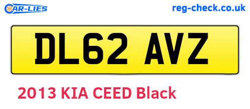 DL62AVZ are the vehicle registration plates.