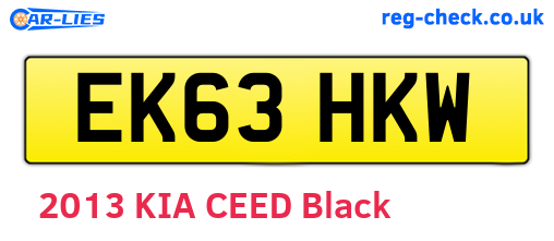 EK63HKW are the vehicle registration plates.