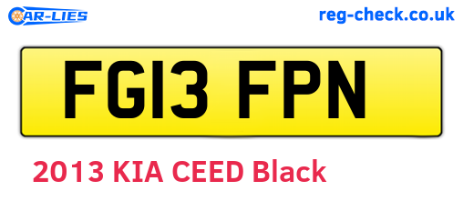 FG13FPN are the vehicle registration plates.