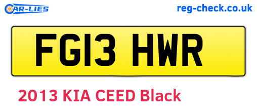 FG13HWR are the vehicle registration plates.