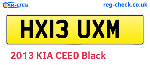 HX13UXM are the vehicle registration plates.