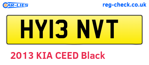HY13NVT are the vehicle registration plates.