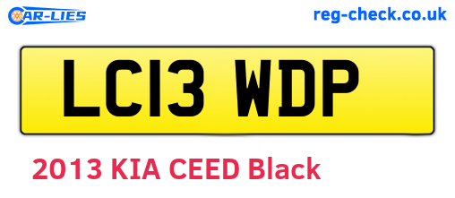 LC13WDP are the vehicle registration plates.