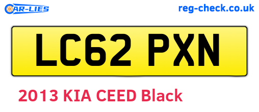 LC62PXN are the vehicle registration plates.