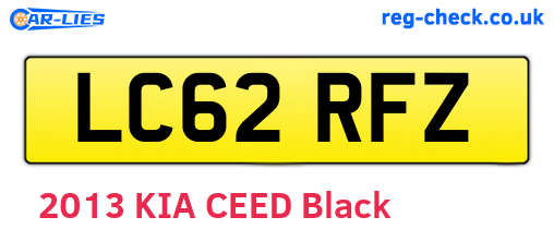 LC62RFZ are the vehicle registration plates.