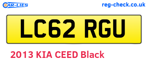 LC62RGU are the vehicle registration plates.
