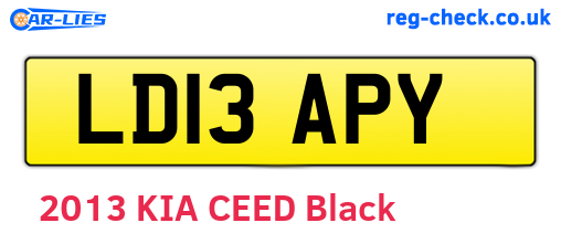 LD13APY are the vehicle registration plates.