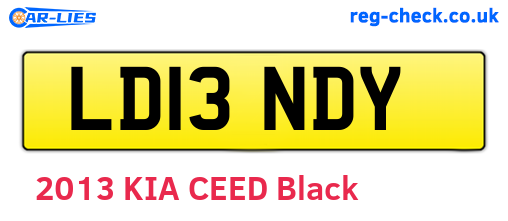 LD13NDY are the vehicle registration plates.
