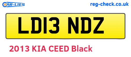 LD13NDZ are the vehicle registration plates.