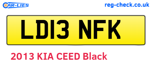 LD13NFK are the vehicle registration plates.