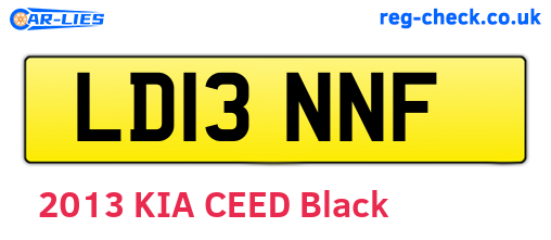LD13NNF are the vehicle registration plates.