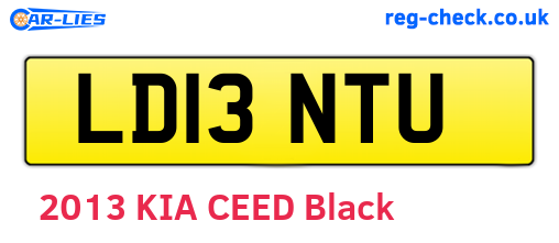 LD13NTU are the vehicle registration plates.