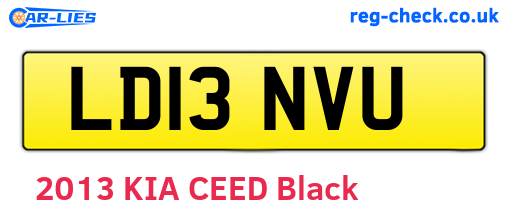 LD13NVU are the vehicle registration plates.