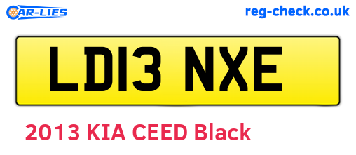 LD13NXE are the vehicle registration plates.