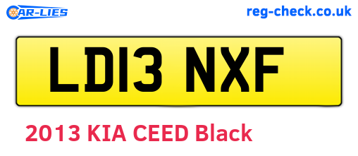 LD13NXF are the vehicle registration plates.