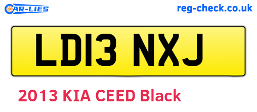 LD13NXJ are the vehicle registration plates.
