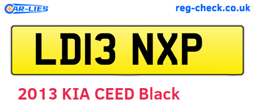 LD13NXP are the vehicle registration plates.