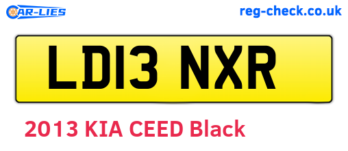 LD13NXR are the vehicle registration plates.
