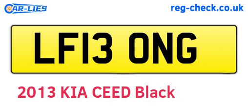 LF13ONG are the vehicle registration plates.