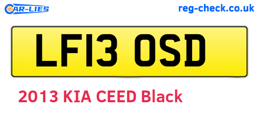 LF13OSD are the vehicle registration plates.