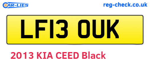 LF13OUK are the vehicle registration plates.