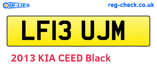 LF13UJM are the vehicle registration plates.