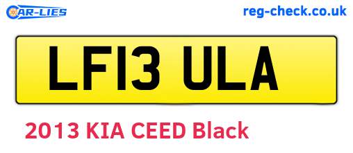 LF13ULA are the vehicle registration plates.